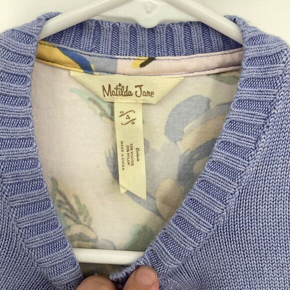 Girls Matilda Jane Floral Cardigan size 4 blue - Picture 2 of 3